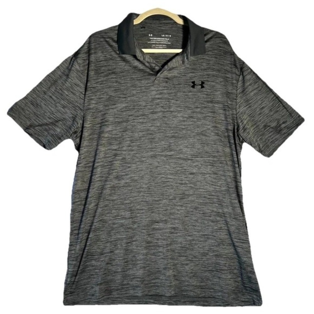 Under Armour Mens Playoff Polo Shirt Gray Heathered Performance Golf Large‎ LG